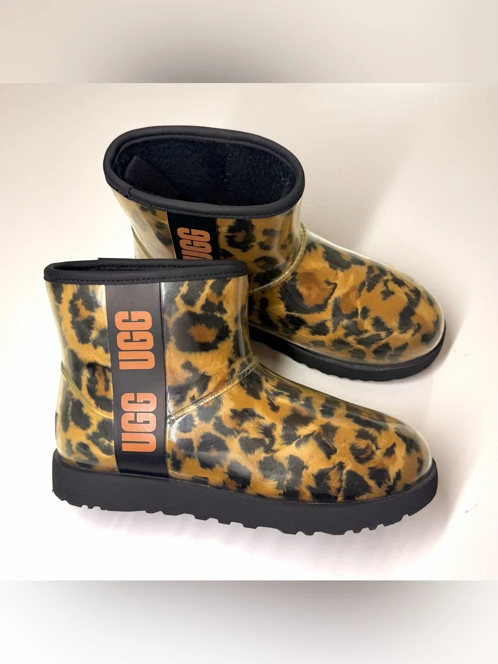UGG Women's Classic Clear Mini Waterproof Animal Print Boots Size- 8